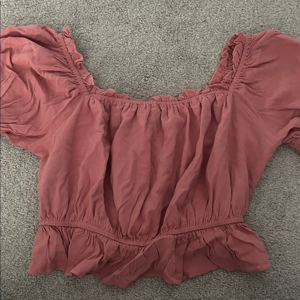 Ruffled Pink Crop Top